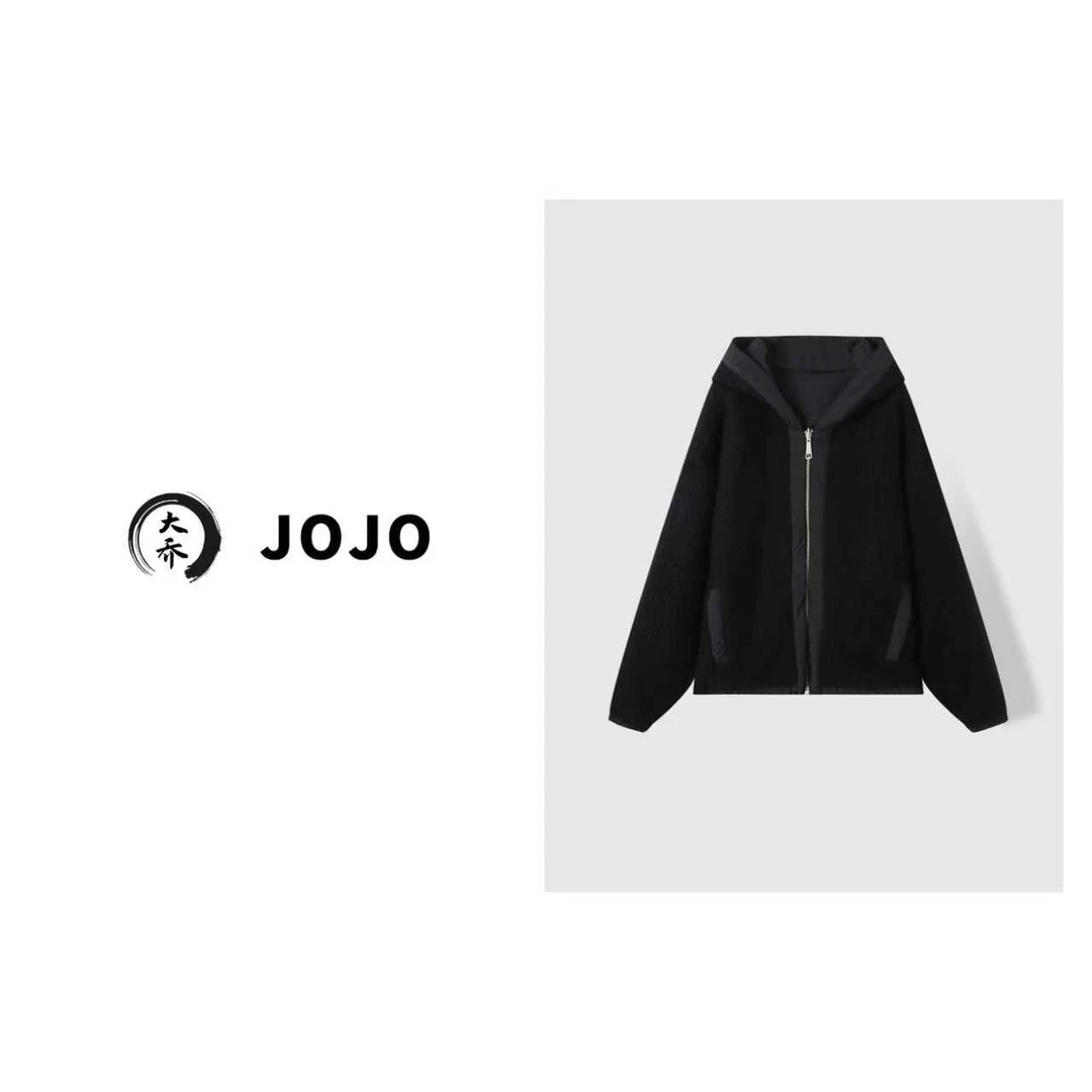 『大乔JoJo』【泰勒】羊毛两面穿连帽外套 秋冬保暖百搭加厚