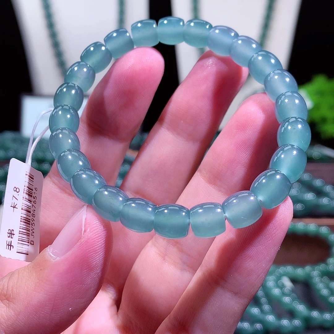 翡翠未镶嵌手链天然a货翡翠手串7.8