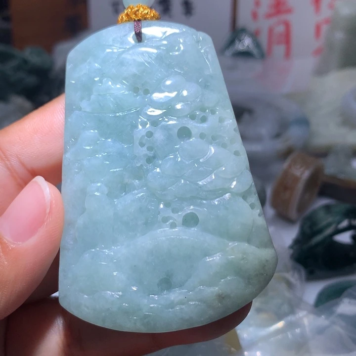 翡翠未镶嵌颈饰保真天然A货翡翠