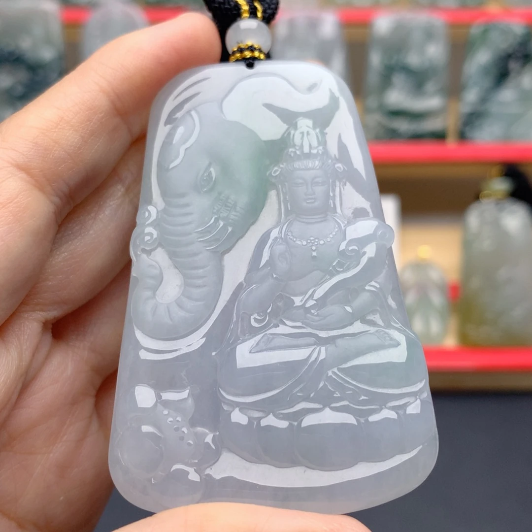 翡翠未镶嵌颈饰普贤