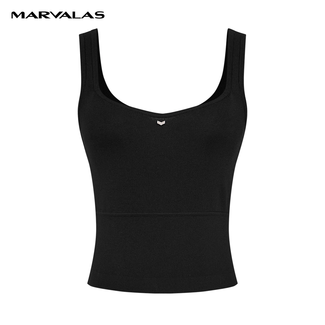 【商场同款】曼德诗纯色毛织吊带夏季时尚背心短款女士M729004702