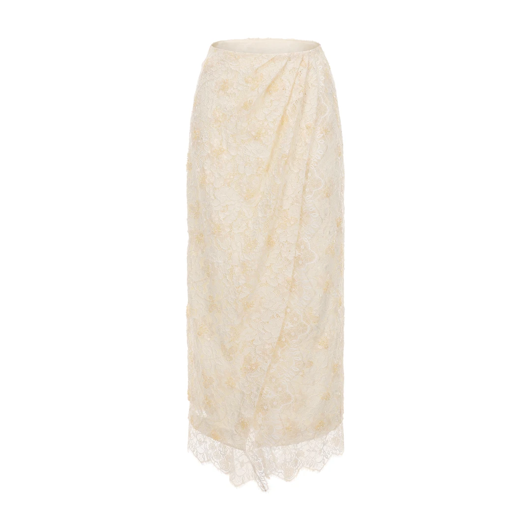 JUNYANG杨君 繁花星络蕾丝半裙