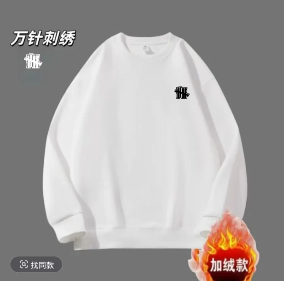 【加绒刺绣卫衣】重磅圆领休闲运动男女同款潮流百搭-四条杠