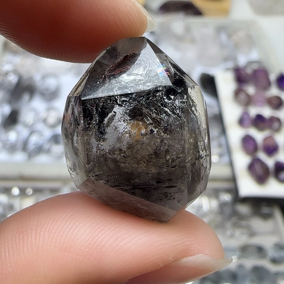 水晶珠宝半成品未镶嵌闪灵双尖随形