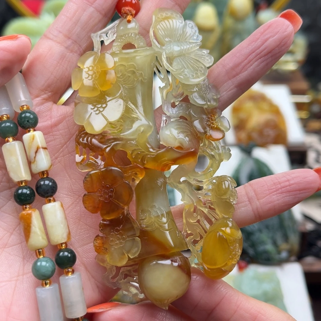 岫玉未镶嵌挂件挂件