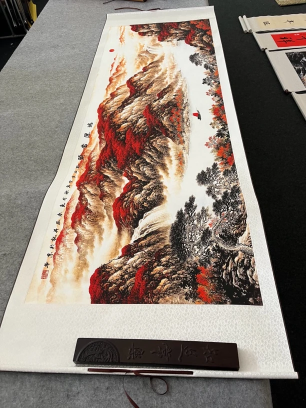 《鸿运当头带太阳》220*70CM 横幅 不带船 现代国风装饰风景挂画