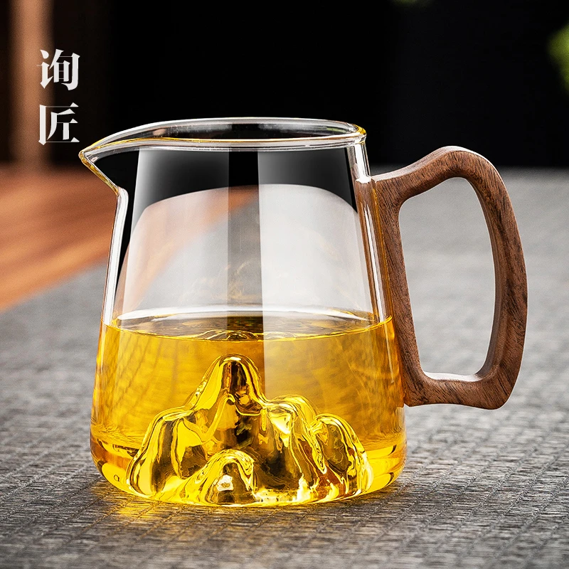 加厚耐高温玻璃公道杯茶漏茶滤一体公杯单个茶具分茶器泡茶壶过滤