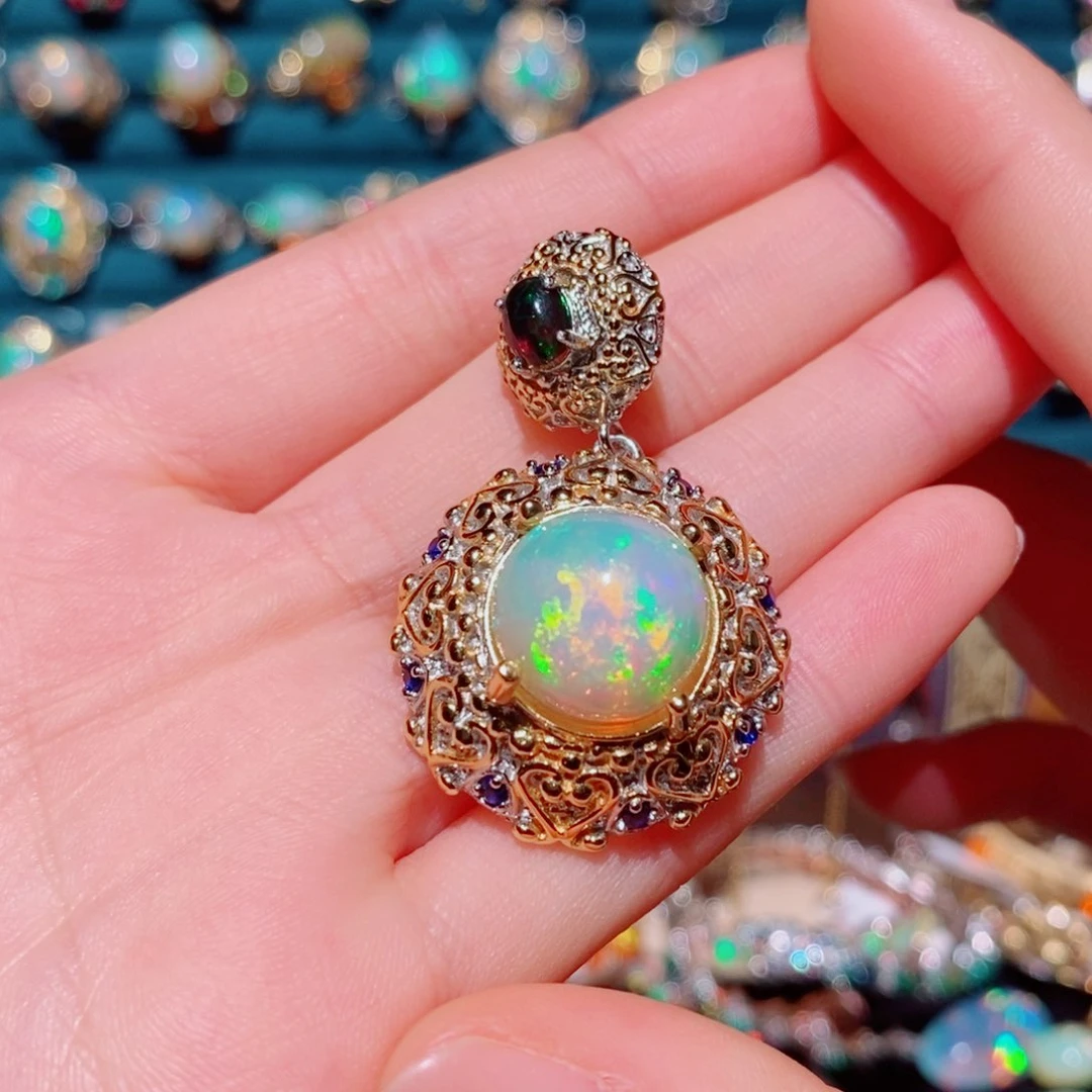 欧泊欧泊吊坠银S925镶嵌