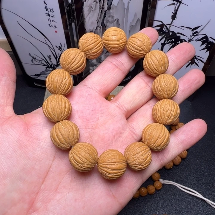 猴头核桃手串素串西瓜皮