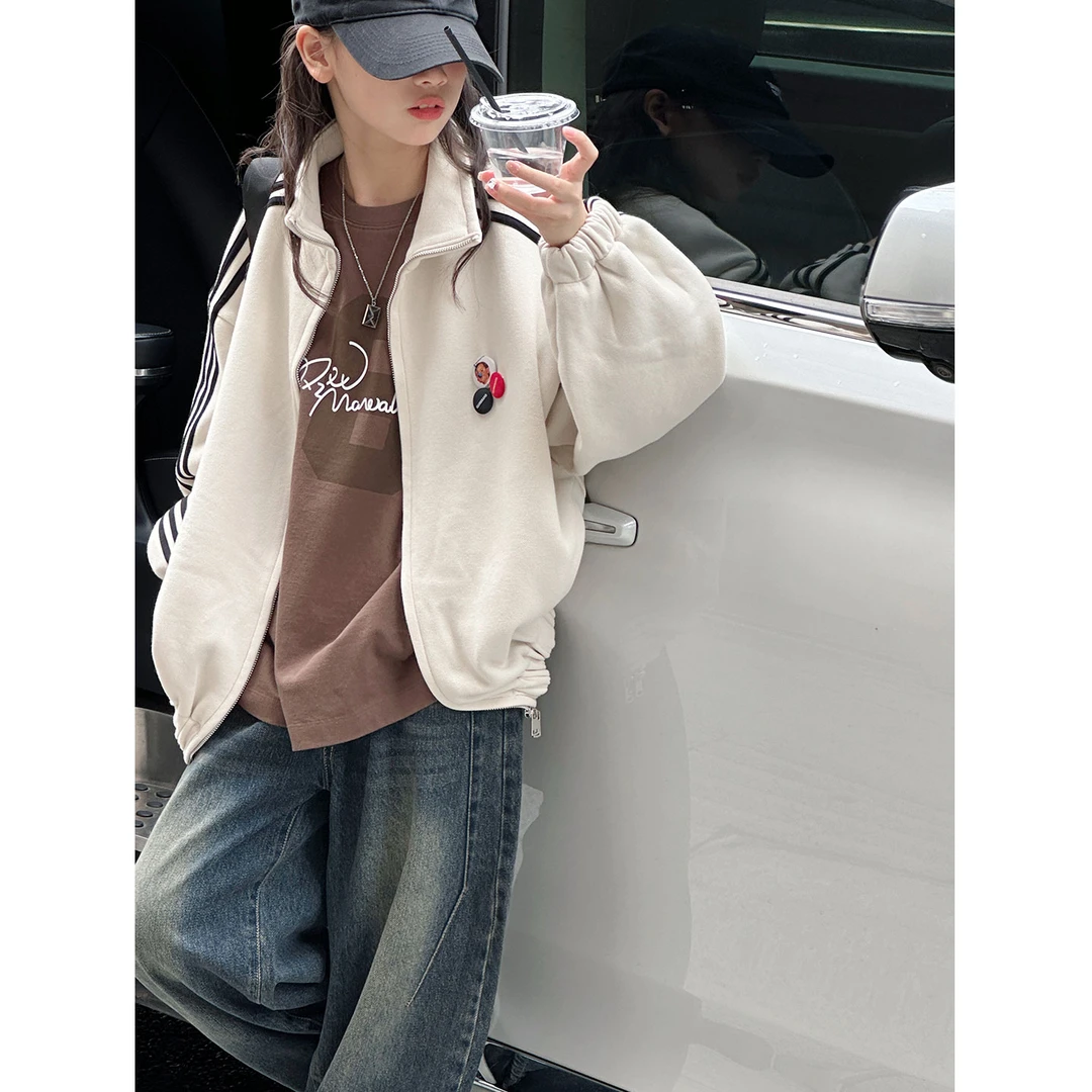 K29509孙小美学院风女童秋装外套2025新款儿童上衣大童春秋拉链衫