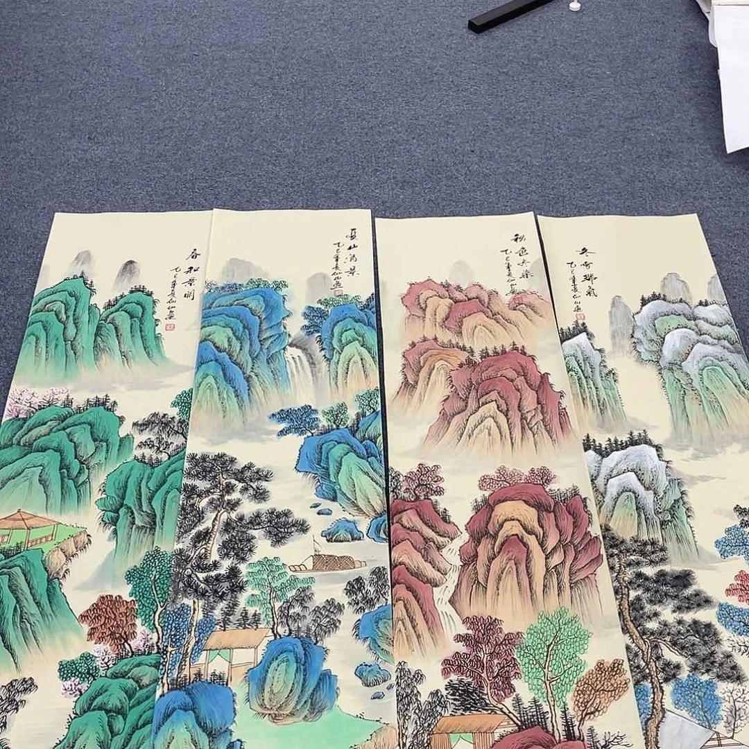 国画国画作品小姐姐放漏中