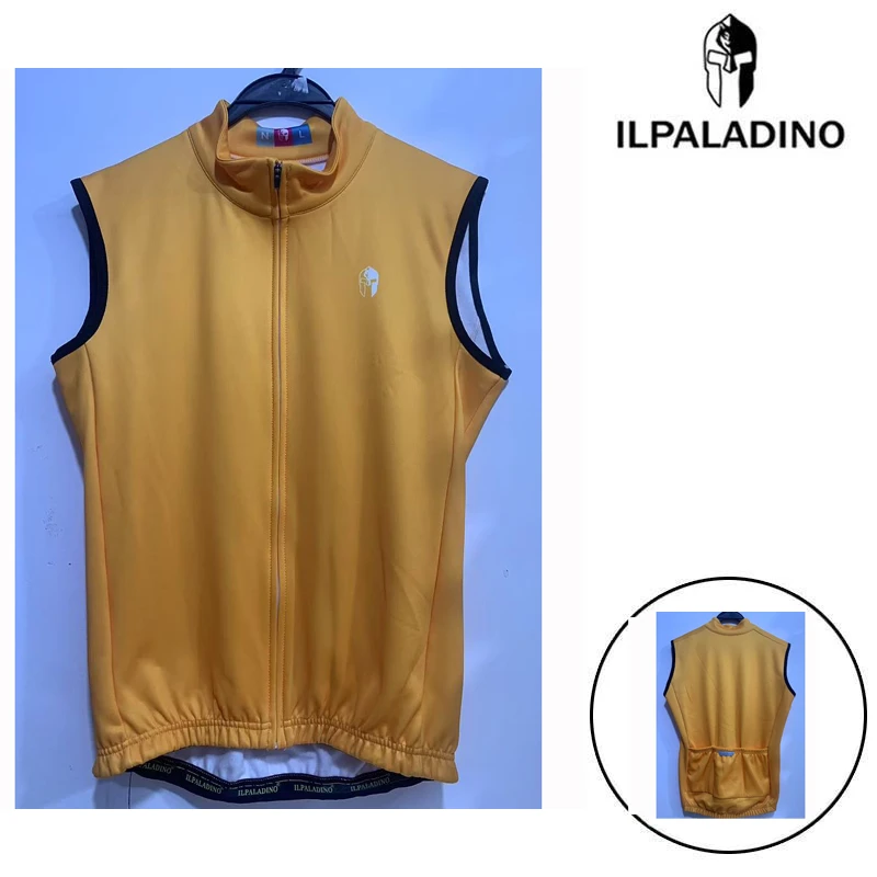 SQ 86【橙色抓绒马甲男款】ILPALADINO骑行服无袖春秋冬