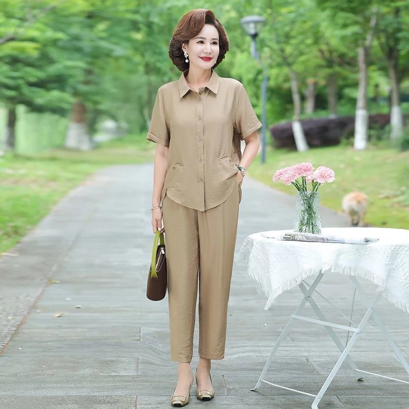 自播10717女装套装妈妈装