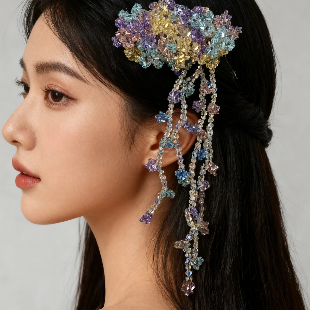 A8304编号紫莹轻奢发饰蝴蝶结鸭夹