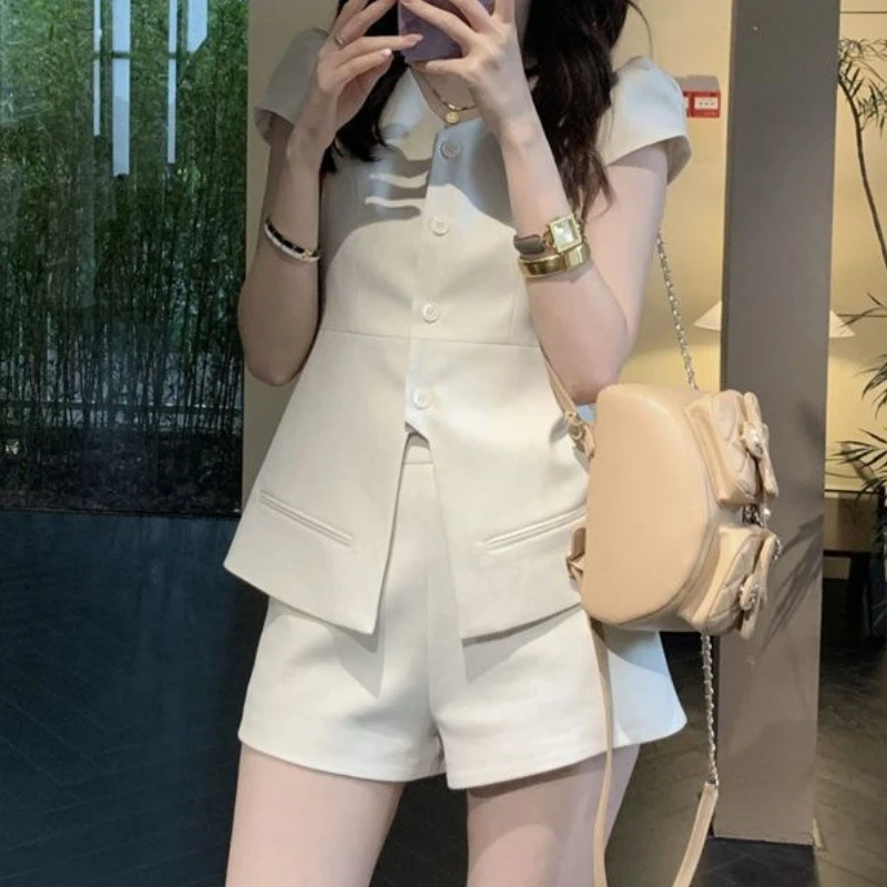 波多黎各优雅小香马甲外套短裤两件套套装女2025夏季穿搭一整套