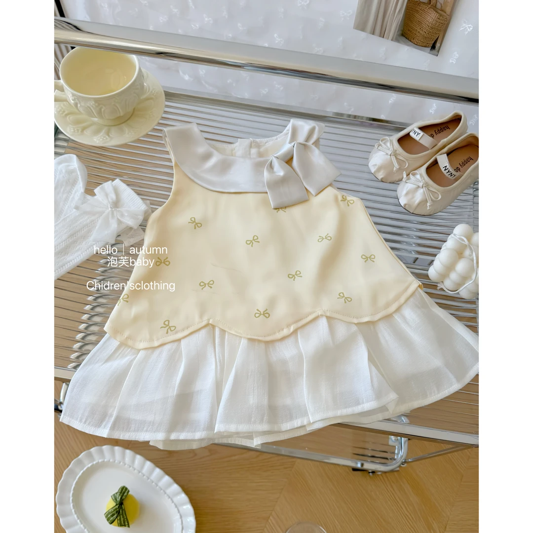 【现现在仓】miu系！千金风女宝宝连衣裙夏季25洋气女童小香风公主裙