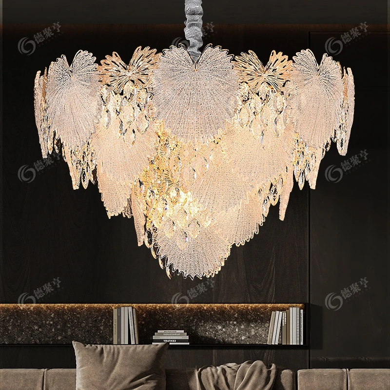 德聚亨2025年新款轻奢法式美式风格客餐厅主卧K9水晶吊灯高端奢华