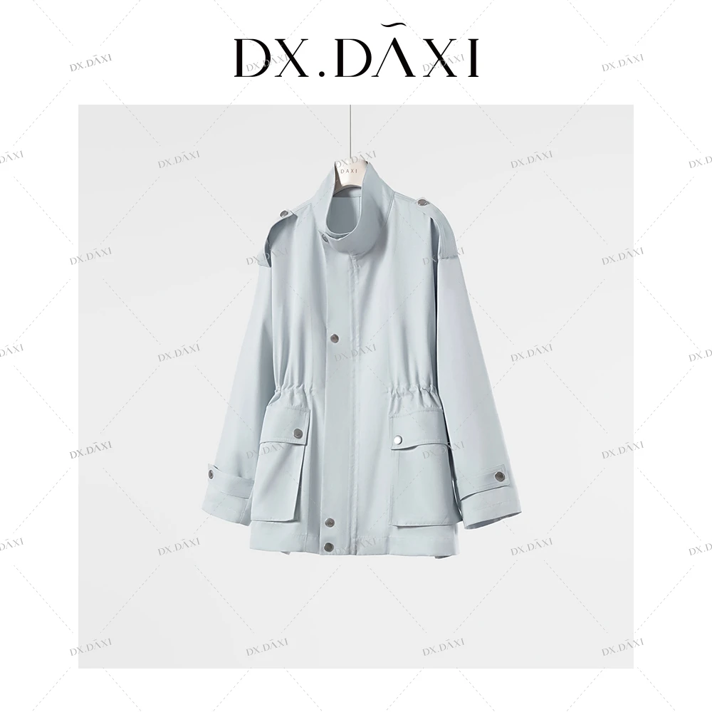 代大喜【蓝雾】风衣外套女2025新款爆款洋气户外工装外套