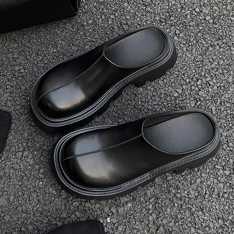 25032新款男鞋博肯鞋男款包头增高厚底拖鞋夏季外穿无后跟懒人鞋