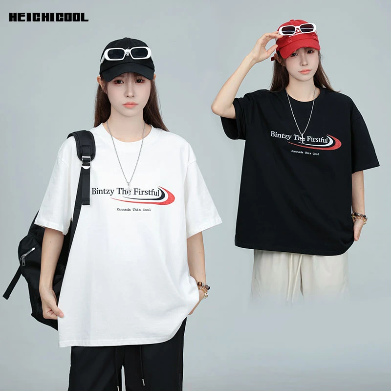 HEICHI黑迟重磅280g双纱棉夏季Cleanfit短袖T恤男女男士t恤短袖