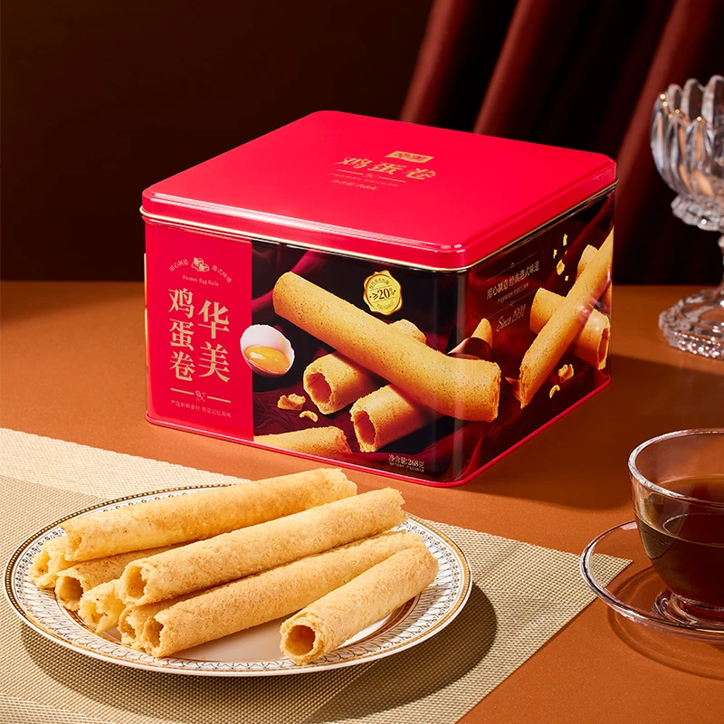 【华美】鸡蛋卷268g*2罐