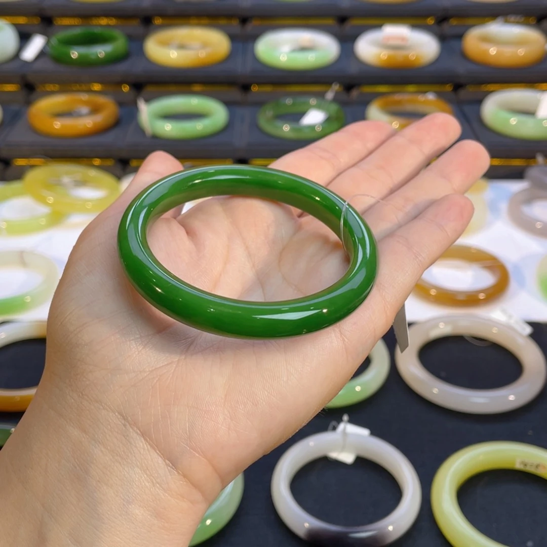 和田玉手镯未镶嵌碧玉手镯55