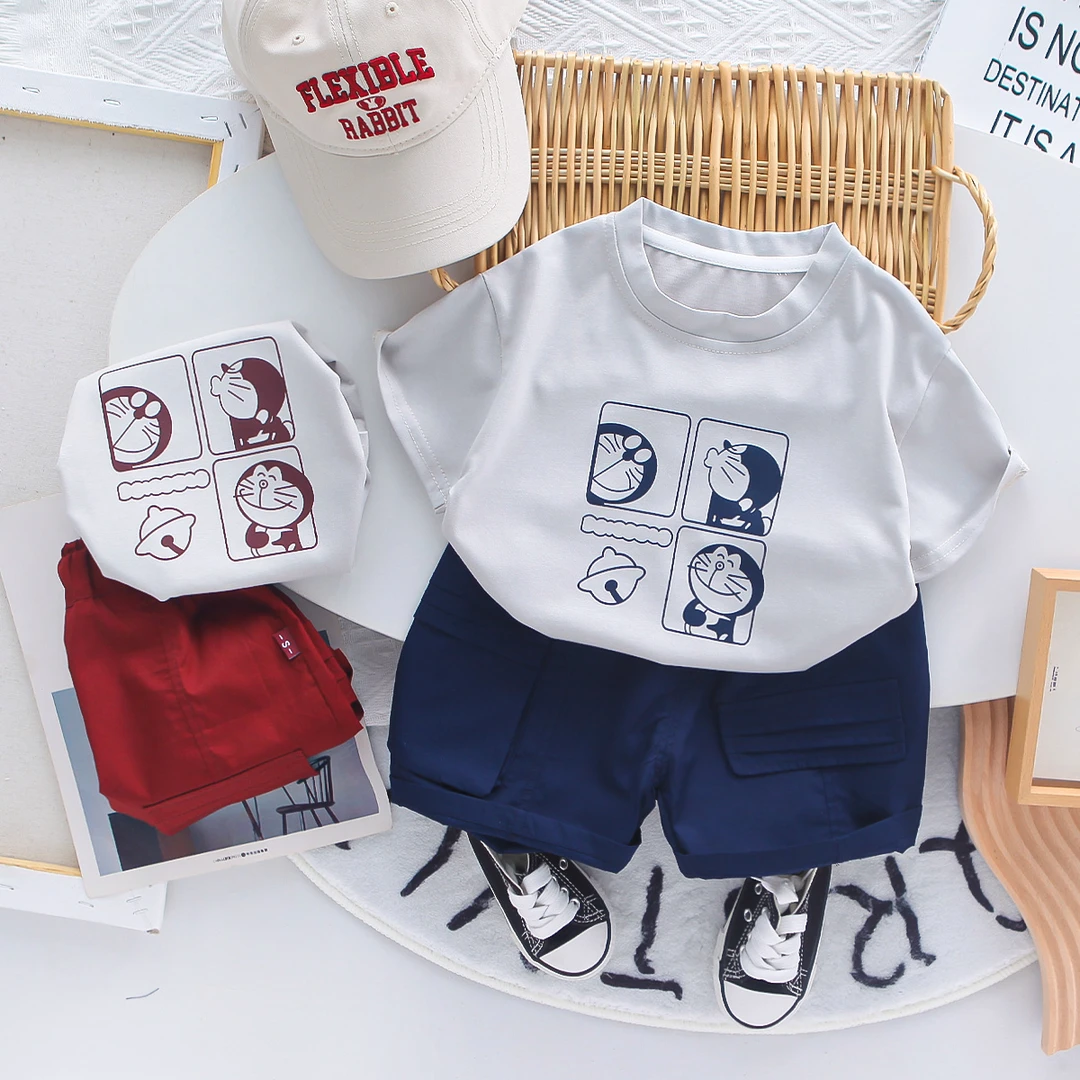 男童夏季短袖套装2025新款帅气宝宝薄款衣服小男孩夏装两件套潮款