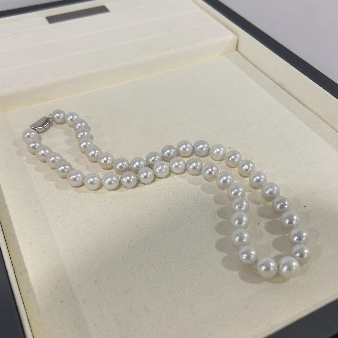 淡水珍珠项链 9-10mm s925银 SD045