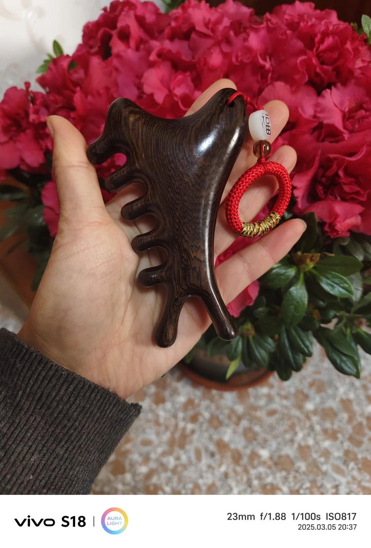 正宗紫光檀加大加宽按摩梳