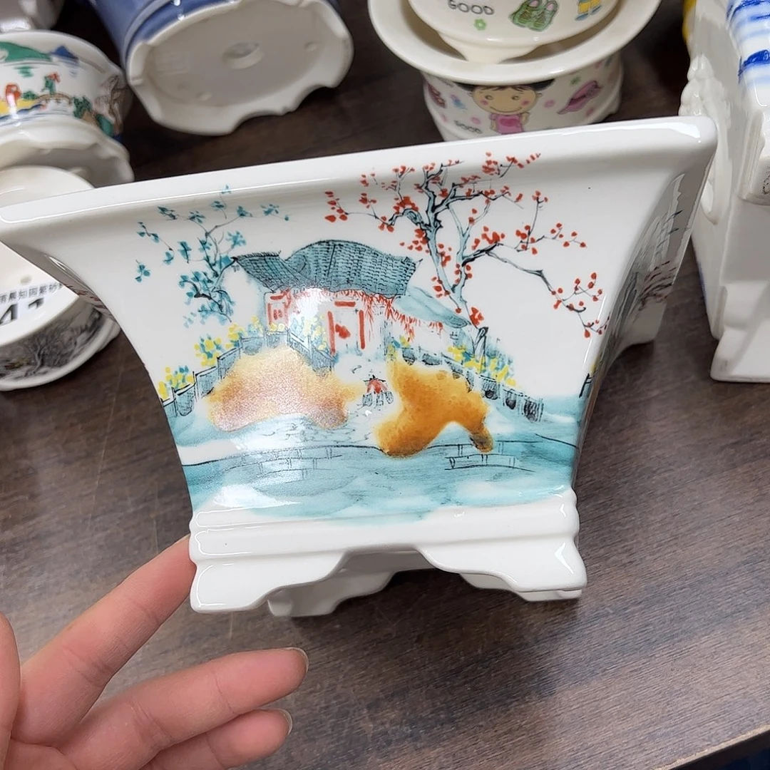 紫砂花盆387号瑕疵19/10cn