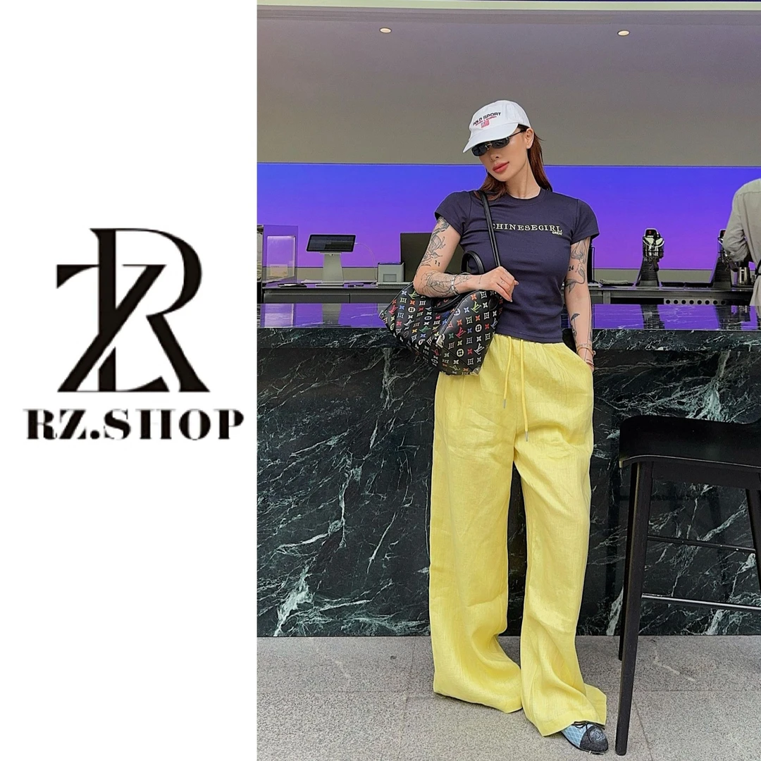 RZ定制款六色直筒休闲感亚麻裤子