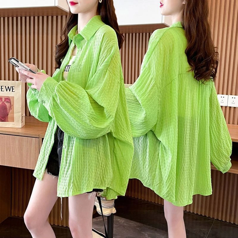 紫色防晒衣女夏季衬衫欧货设计感宽松衬衣慵懒风薄款长袖外套