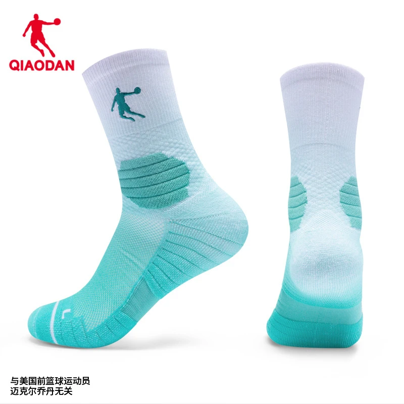 中国乔丹锋刺RISE透气运动袜子男袜跑步篮球袜舒适男士春季长袜