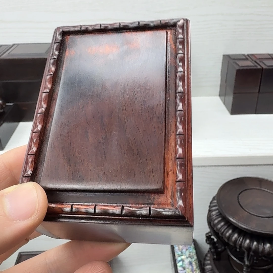 木大红酸枝长方盒子竹节