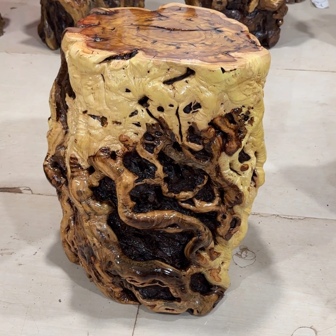 漏***余龙纹鸡心枣木手工艺品