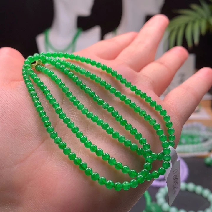 翡翠未镶嵌项链天然缅甸A货翡翠卡3.1mm
