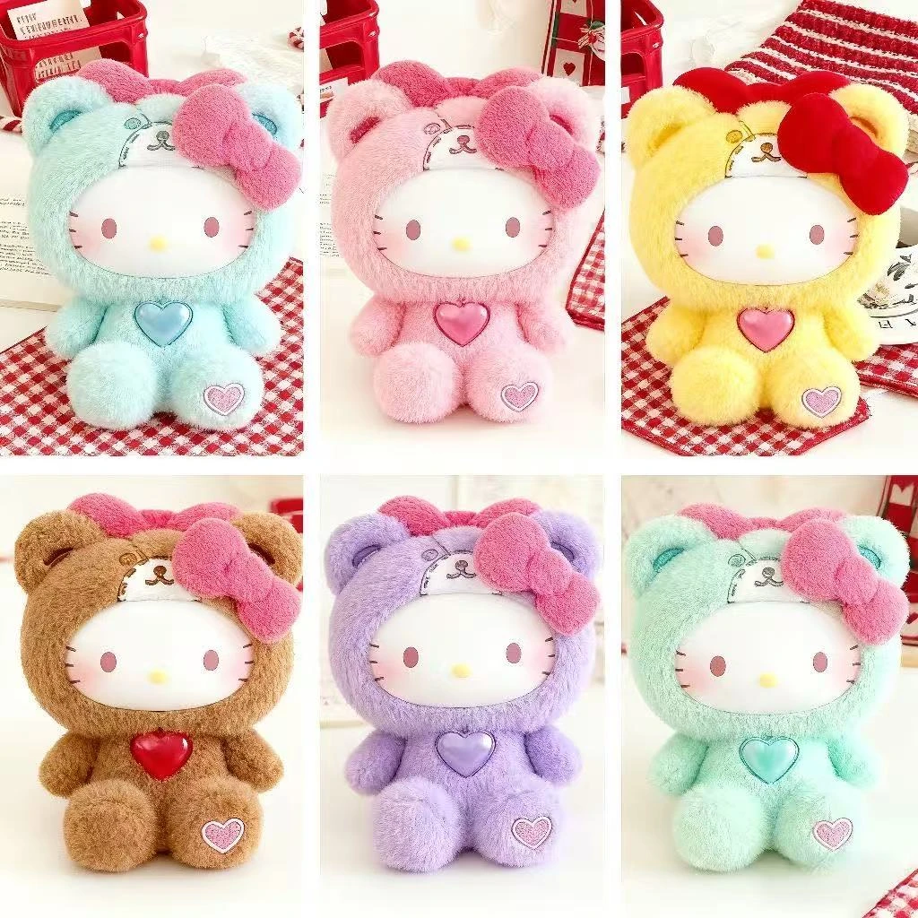 正版TOPTOY新品HelloKitty泰迪睡衣系列盲盒毛绒搪胶玩偶女生礼物