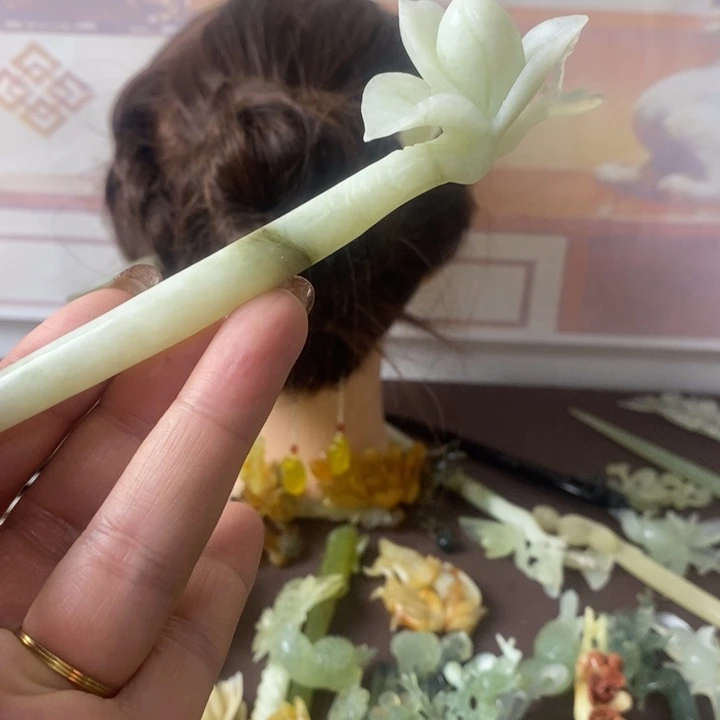 【闪购商品】合金蛇纹石玉发饰