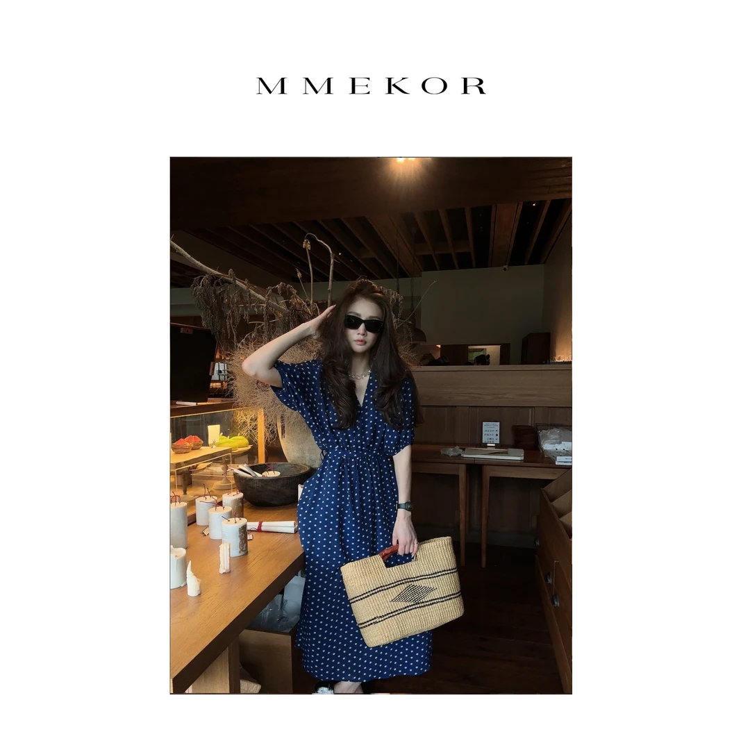 MMEKOR“青瓷雅韵”连衣裙 2025新款活力常青藤百搭裙子 67397