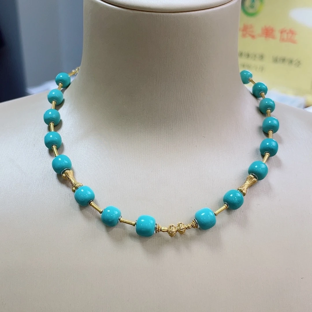 绿松石珠宝奇石18K金镶嵌