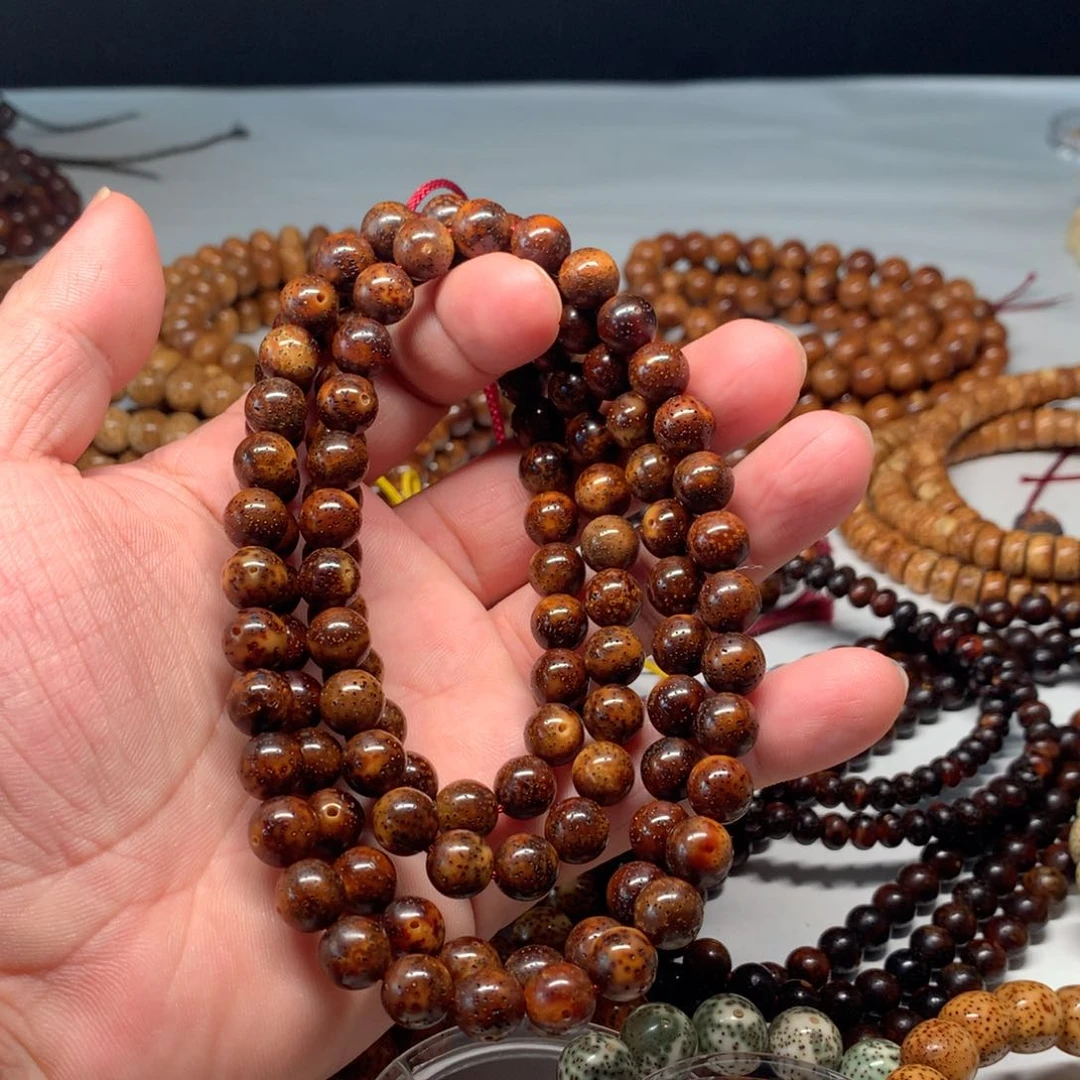 吊坠星月菩提黑金玉华9圆珠赤金色系全品