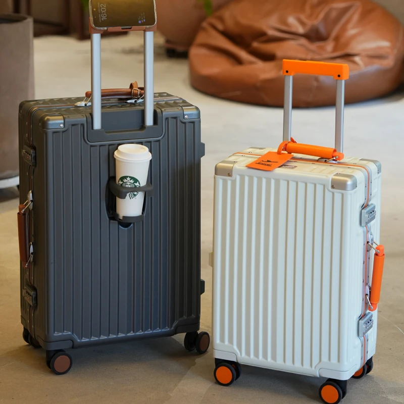 拉杆箱铝框行李箱高档旅行箱高颜值密码箱登机箱20/24寸高档商务