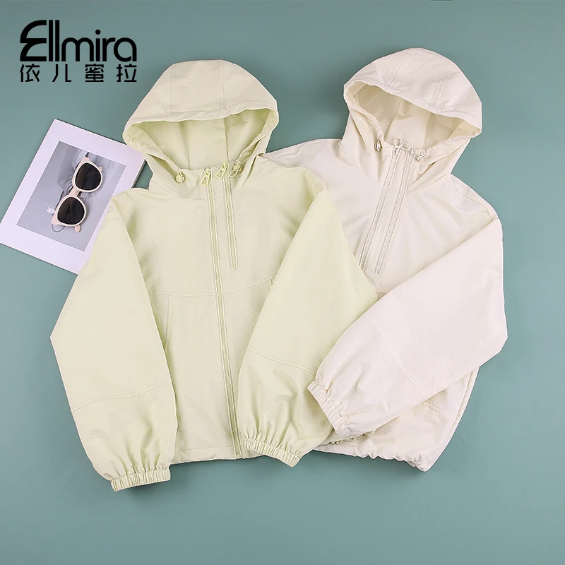 9100女童外套夹克衫连帽休闲春装儿童上衣开衫2025新款大童洋气薄