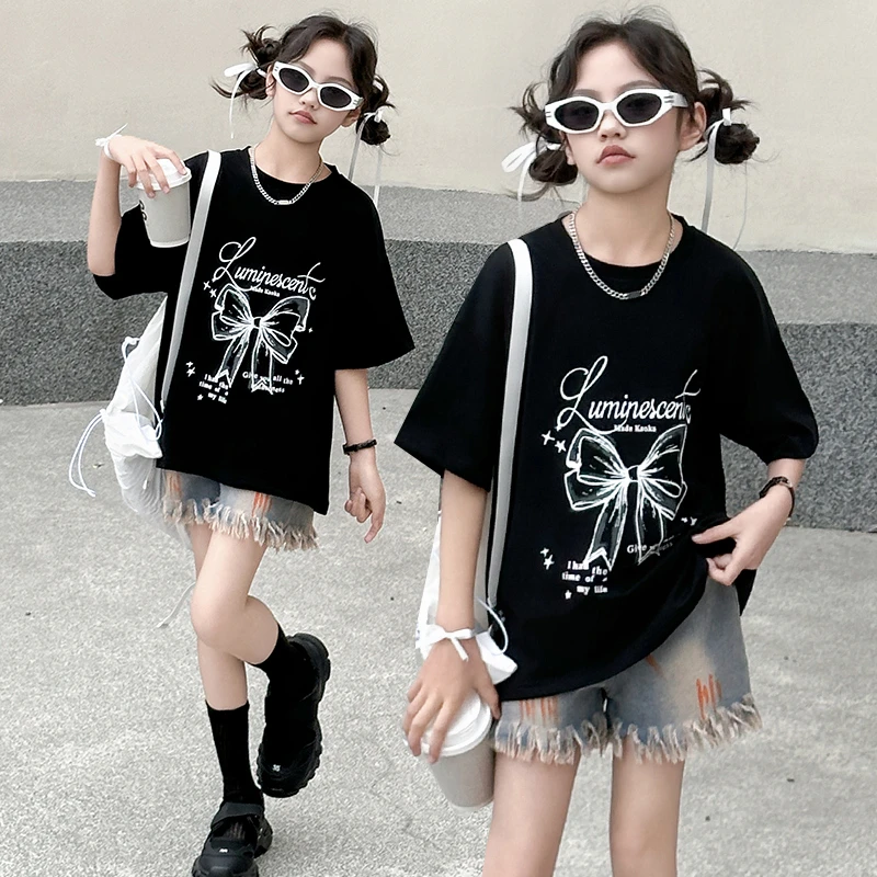 女童夏装套装2025新款6-12岁15岁中大童小女孩洋气休闲短裤两件套