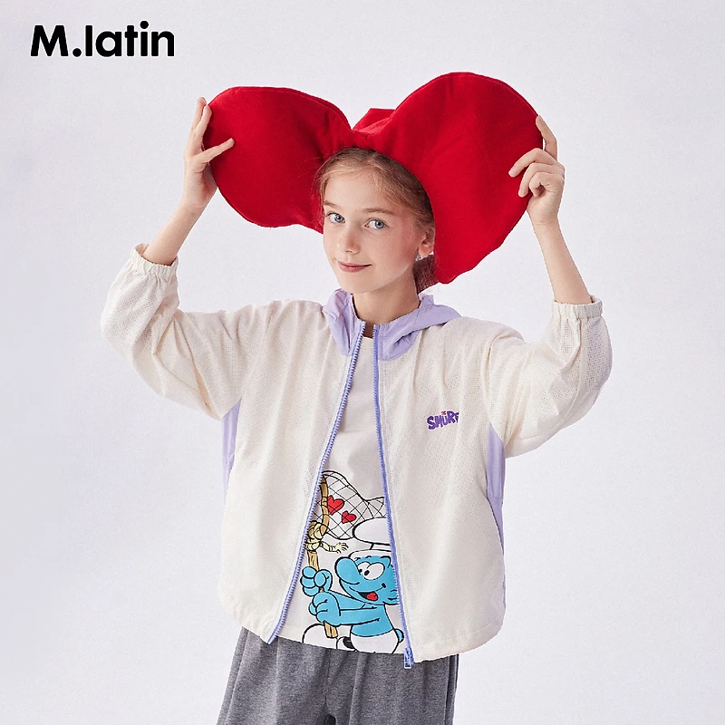 【蓝精灵联名款】马拉丁童装儿童外套夏新款女童大童镂空工艺防晒服