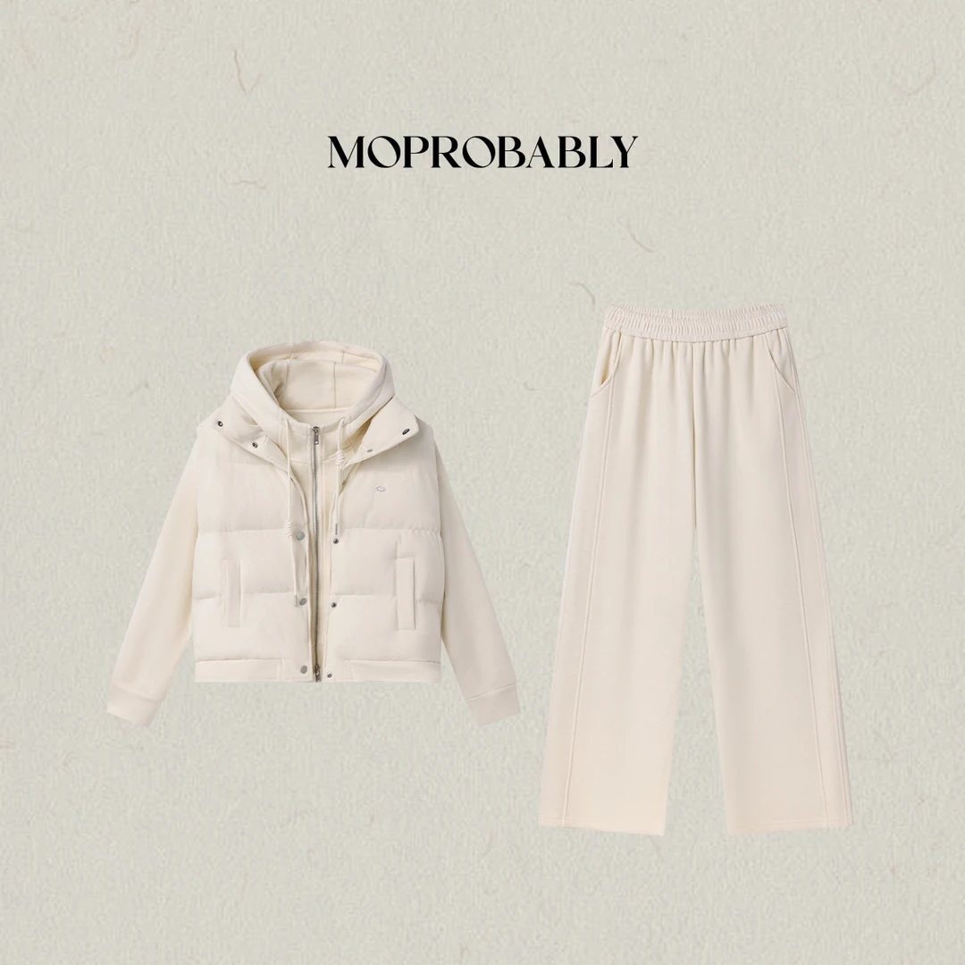 Moprobably李予诺「强有力」马甲卫衣裤子三件套装L5453012