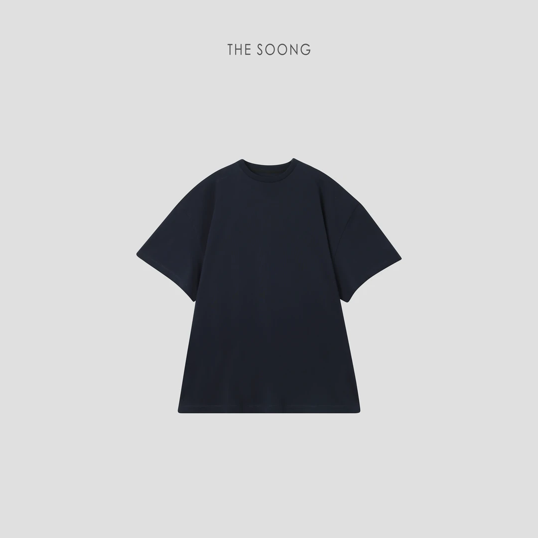 THESOONG|"自洽松弛"纯棉透气百搭松弛感圆领大版T恤上衣HWTX7219