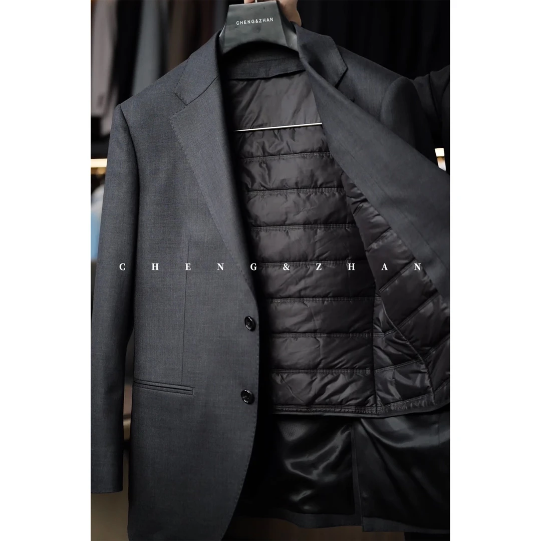 极寒系列—【硬壳】澳洲100%极细羊毛羽绒西服套装