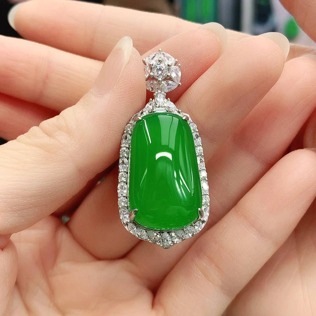 银S925镶嵌吊坠玛瑙/玉髓小*