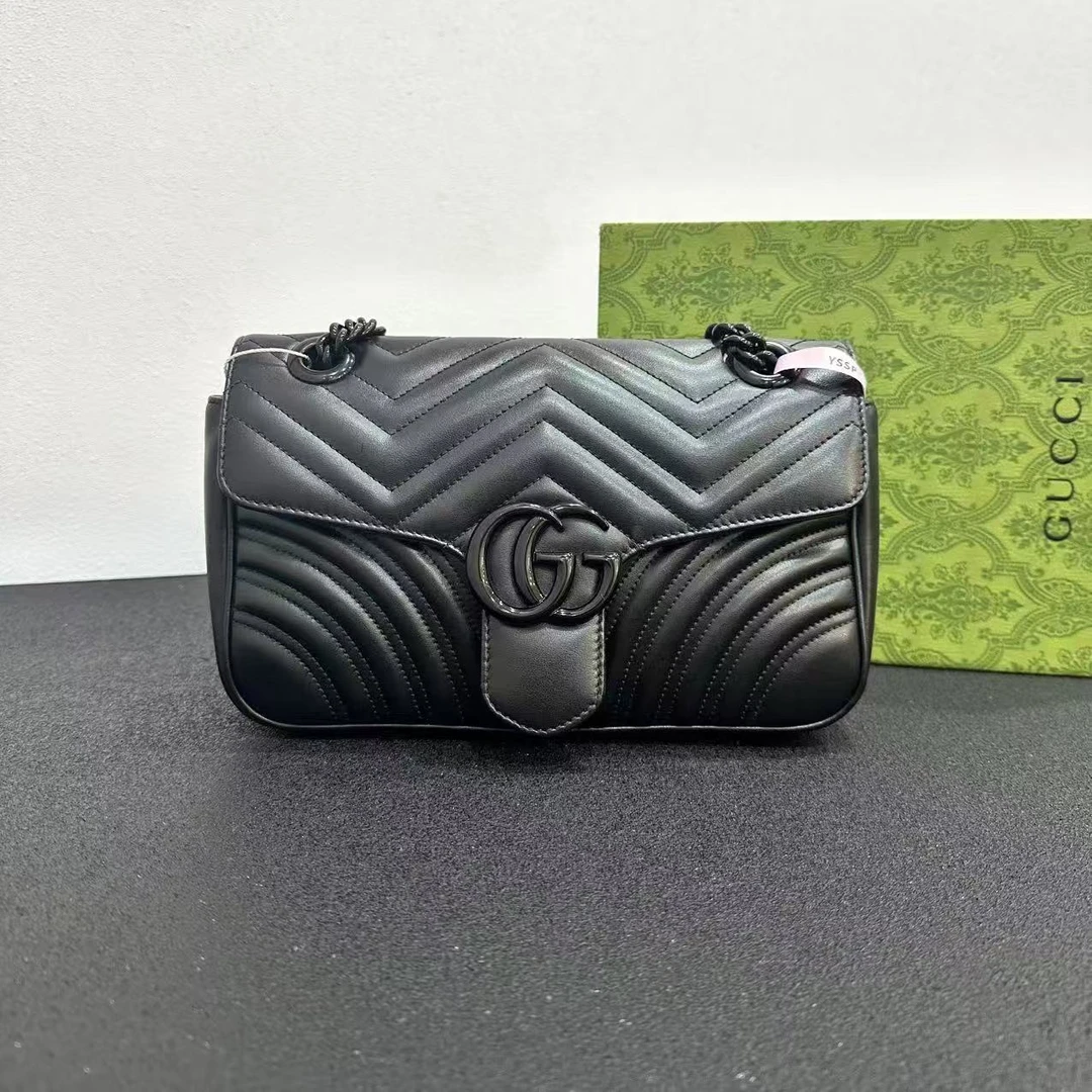 未使用 GUCCI/古驰 壹所奢品/GUCCI 马蒙26 黑标 闲置 单肩斜挎包